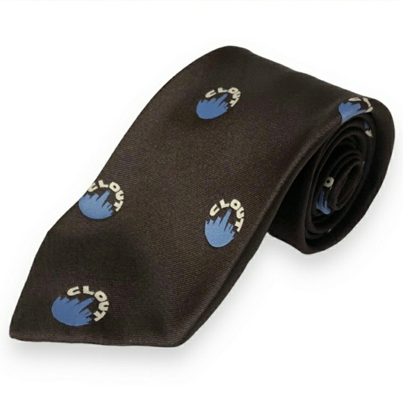 CARSON PIRIE SCOTT & CO Brown & Blue “Clout” Tie - VINTAGE 100% polyester - Picture 6 of 6